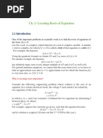 CH2. Locating Roots of Nonlinear Equations