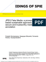 Proceedings of Spie: JPEG Fake Media: A Provenance-Based Sustainable Approach To Secure and Trustworthy Media Annotation