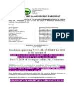 RESOLUTION NO. 024 - ANNUAL BUDGET 2024