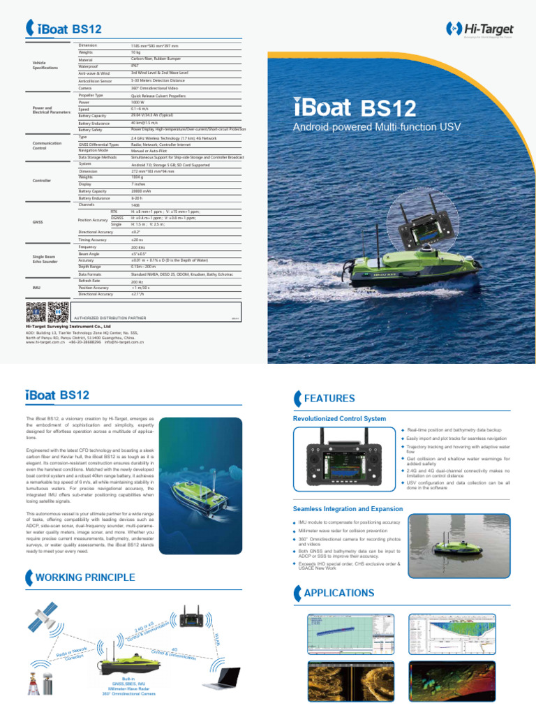 iBoat BS12: Advanced USV Specifications | PDF | Radio | Electronics