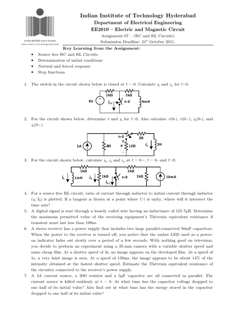 EMC Assignment 07 Series And Parallel Circuits Electrical Network