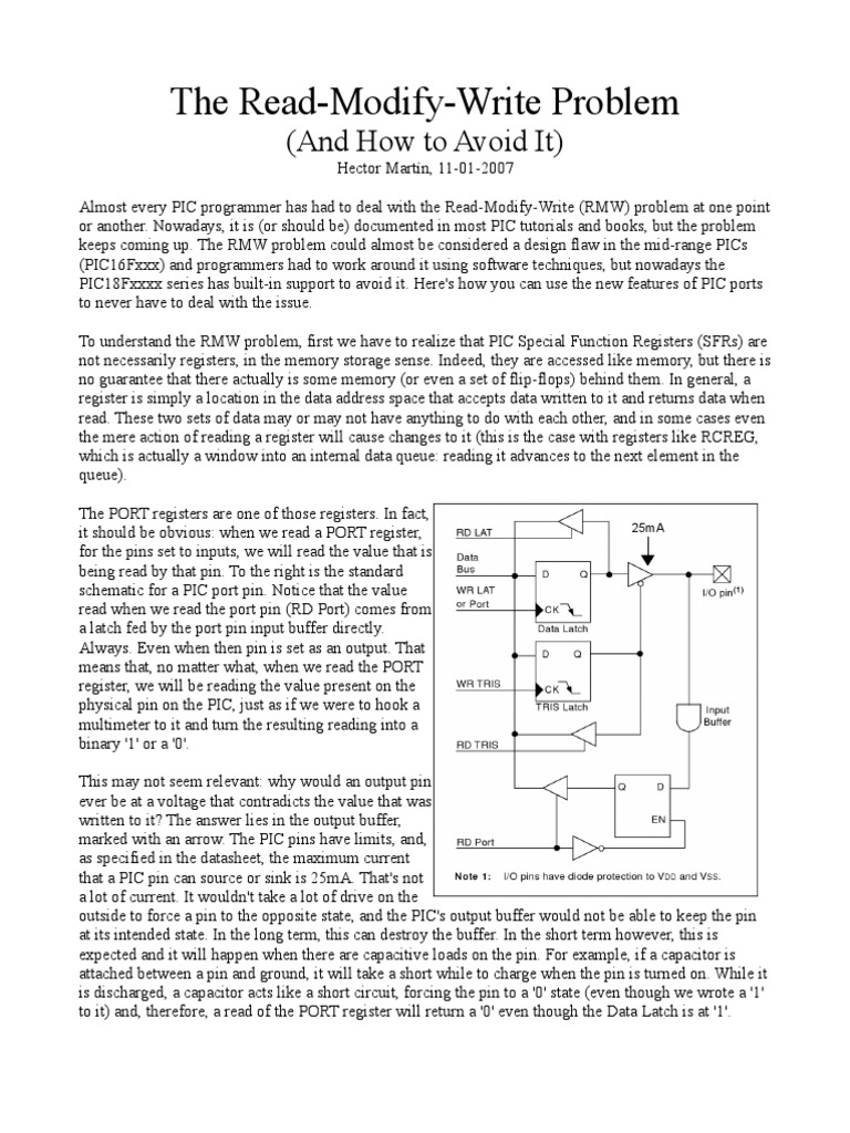 Read Modify Write | PDF | Pic Microcontroller | Capacitor