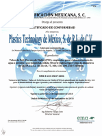 Certificado CEDULA PVC 2018