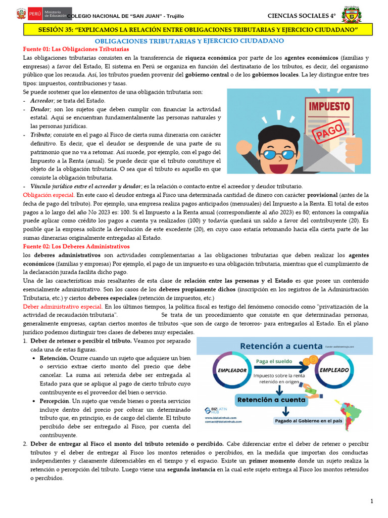 Obligaciones Tributarias y Ciudadanía | PDF | Impuestos | Planificación