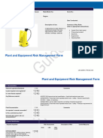 Plant and Equipment Risk Management Form: Plant/Equipment Item: High Pressure Water Cleaner Make/Model No.: Serial No.