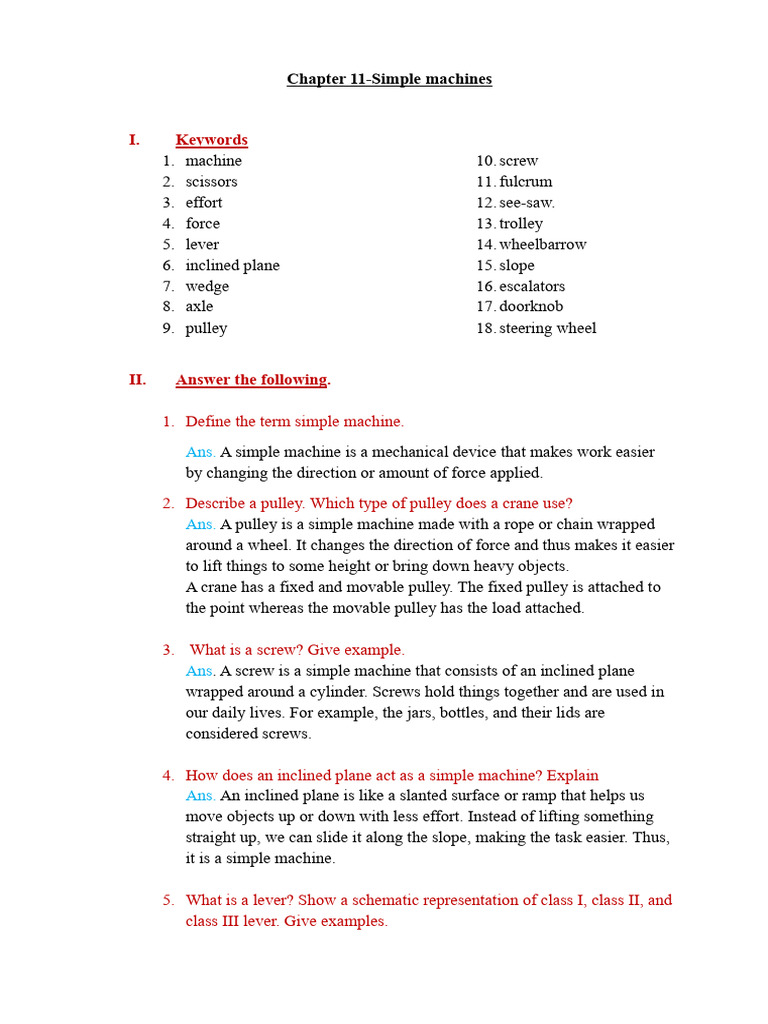 Simple Machines Explained | PDF