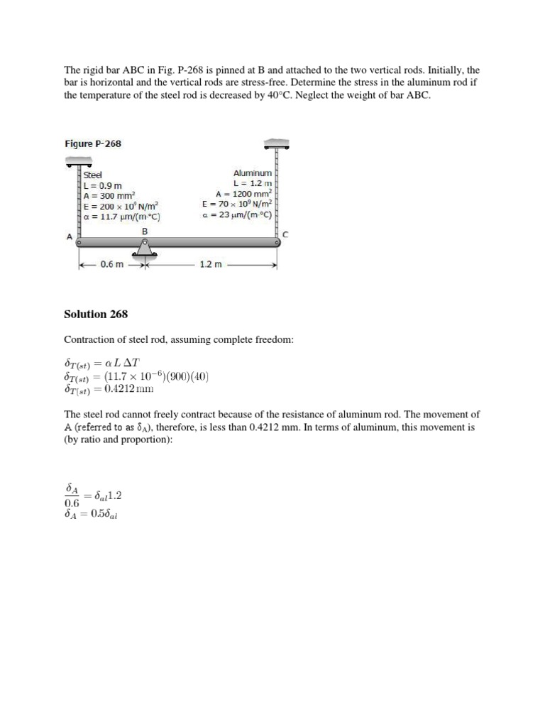 Thermal Stress in Rigid Bar System | PDF