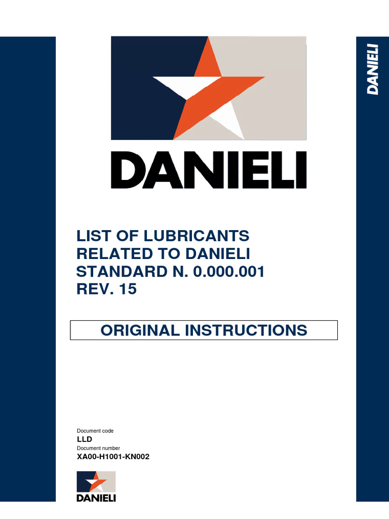 Danieli List of Lubricants Rev 2020 PDF Chevron Corporation Oils