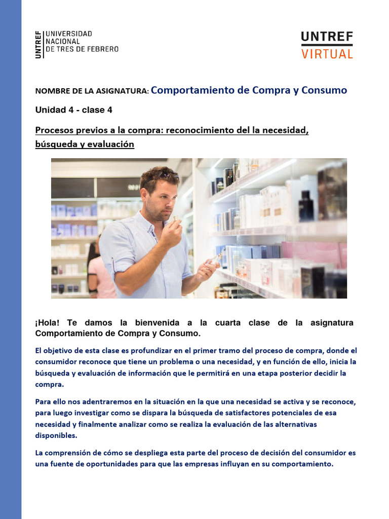 Unidad 4 Procesos Previos a La Compra | PDF | Los consumidores