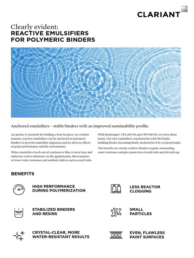Reactive Emulsifiers Flyer GLOBAL FINAL | PDF | Paint | Materials