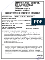 Nursery Admission Notice 2024-25