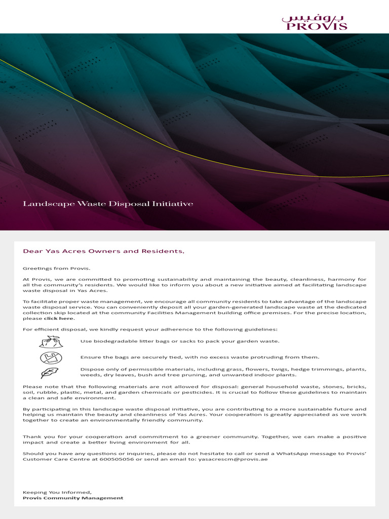 Curated visual reference: Gallery Detail: Yas Acres Landscape Waste Disposal