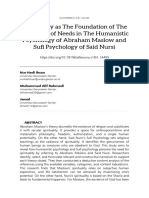 Spirituality As The Foundation of The Hierarchy of Needs in The Humanistic Psychology of Abraham Maslow and Sufi Psychology of Said Nursi