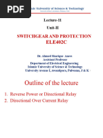 Lecture 11 - Reverse Power Relay Directional Over Current Relay and Differential Relay