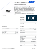 SKF 7312 BECBJSingle Row Angular Contact Ball Bearing Specification