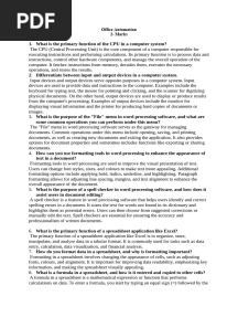 Office Automation Important Questions and Answers