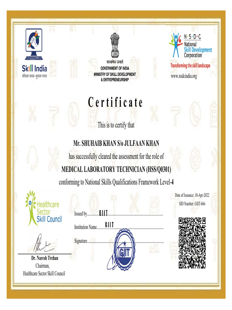 Medical Lab Technician Certification | PDF