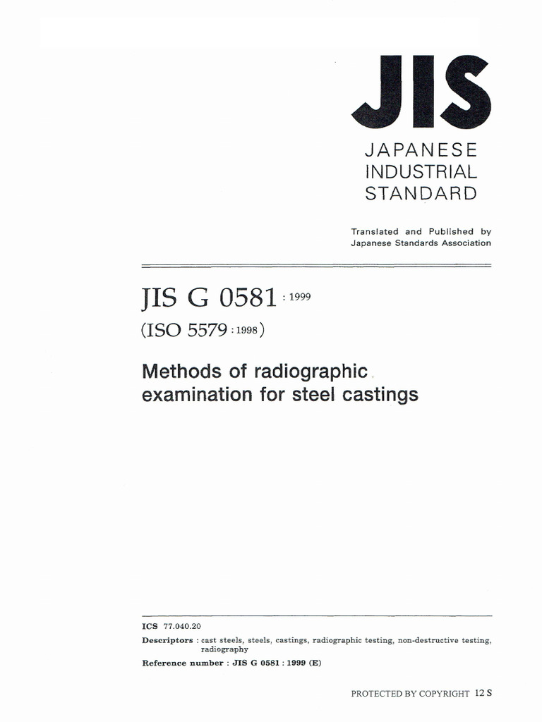 Jis G 0581 1999 - RT | PDF