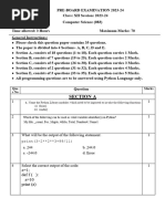 CLASS 12 PRE BOARD 2023-24 ComputerScience