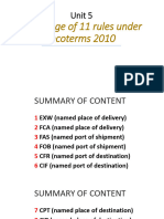 Unit 5 - The Usage of 11 Rules Under Incoterms 2010