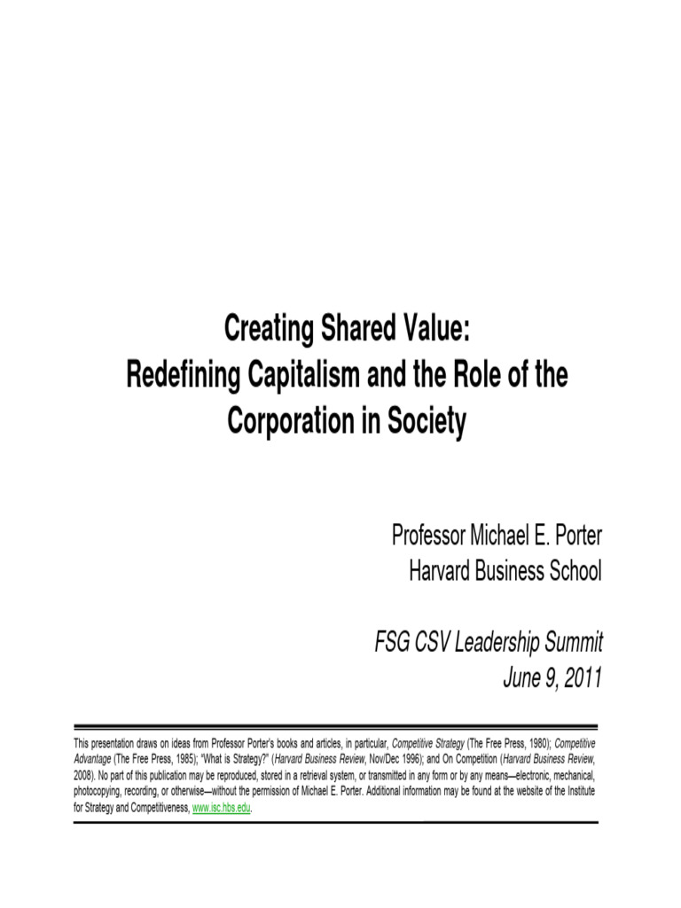 2011-0609 FSG Creating Shared Value | PDF | Finance & Money Management ...