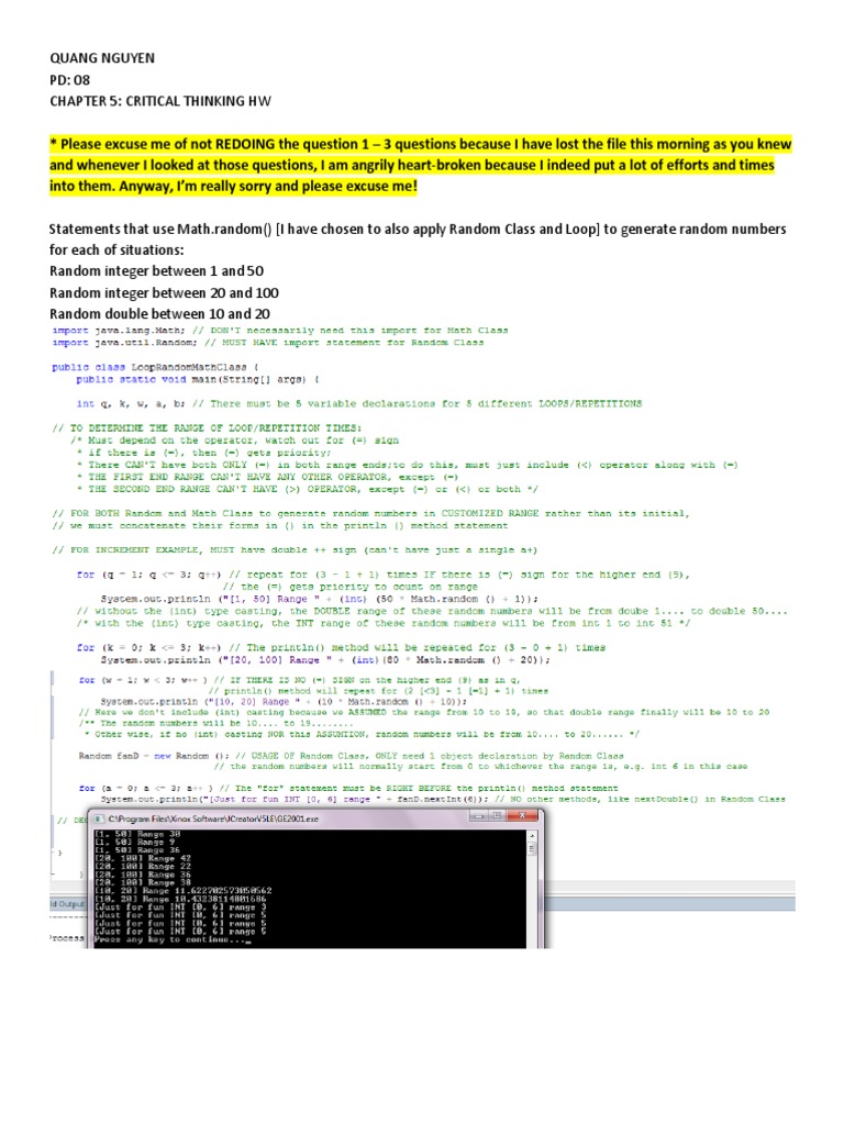 Critical Thinking in Java Programming | PDF | Boolean Data Type | Data Type