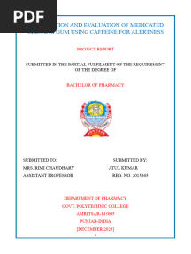 Atul Kumar B.pharm 7th Sem Project Report
