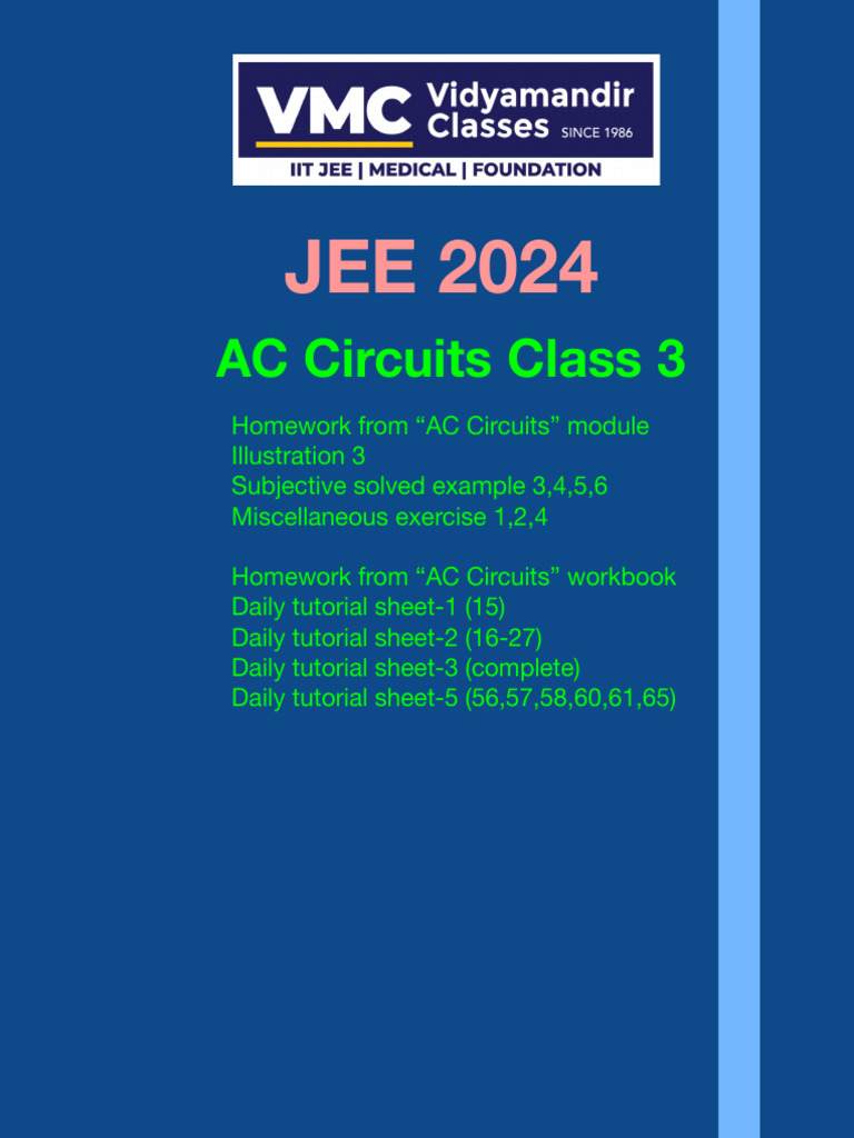 Ac circuits class 3 notes pdf