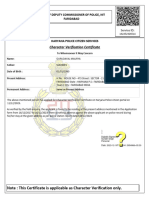 Character Verification Certificate: Office of Deputy Commissioner of Police, Nit Faridabad