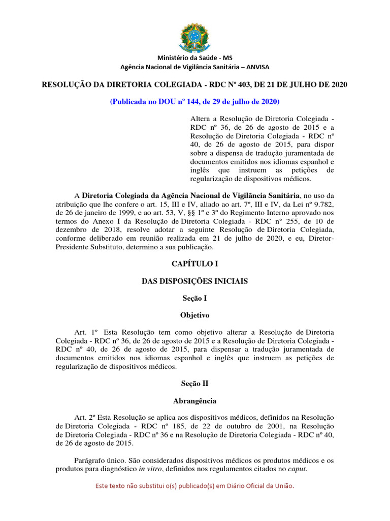 RDC 403-2020 | PDF