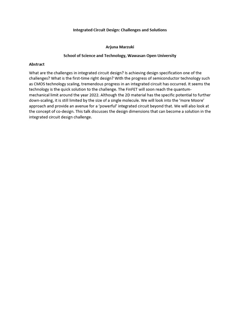 IC Design Challenges and Solutions | PDF