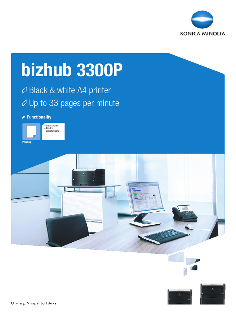 Bizhub 3300P Brochure | PDF | Printer (Computing) | Computer Network