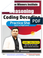 Coding Decoding - Practice Sheet: The Winners Institute Indore