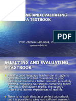 Selecting and Evaluating A Textbook