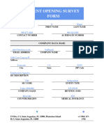 Client Opening Survey Form: Company Data Base