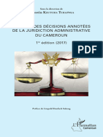 Les Grandes Décisions Annotées de La Juridiction Administrative Du Cameroun 1ère Édition (2017) PARTIE 1