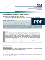 Special Issue-Letter: Phytoplankton As Indicators of Global Warming?
