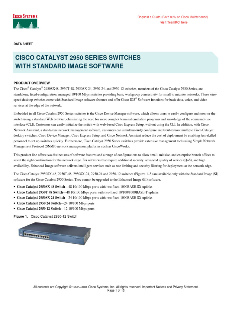 Wsd c2950 pdf computer network network switch