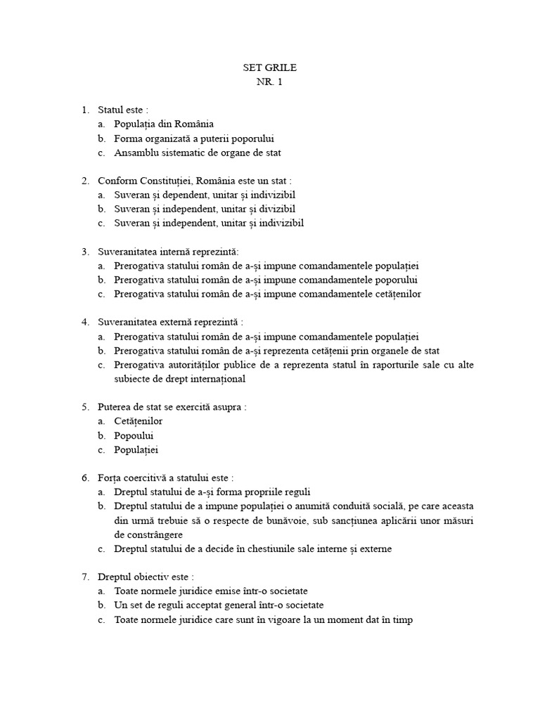 Set Grile Nr. 1 | PDF