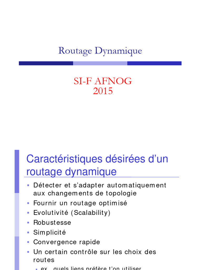 Routage Dynamique et Protocoles IP | PDF | Adresse IP | Transmission ...