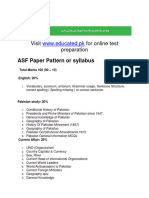 ASF Paper Pattern or Syllabus