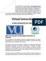Is Virtual University of Pakistan Recognized by HEC