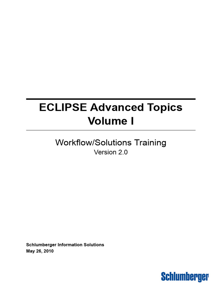 ECLIPSE 2.0 Advanced Topics Vol1 H | PDF | Chemical Equilibrium | Petroleum  Reservoir