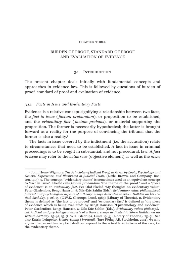 Burden and Standard of Proof in Evidence | PDF | Evidence | Burden Of ...