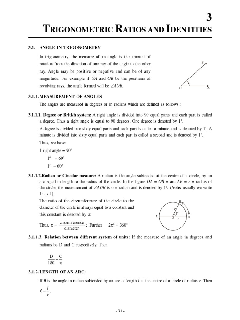 Trigonometric Ratios and Identities | PDF | Angle | Circle