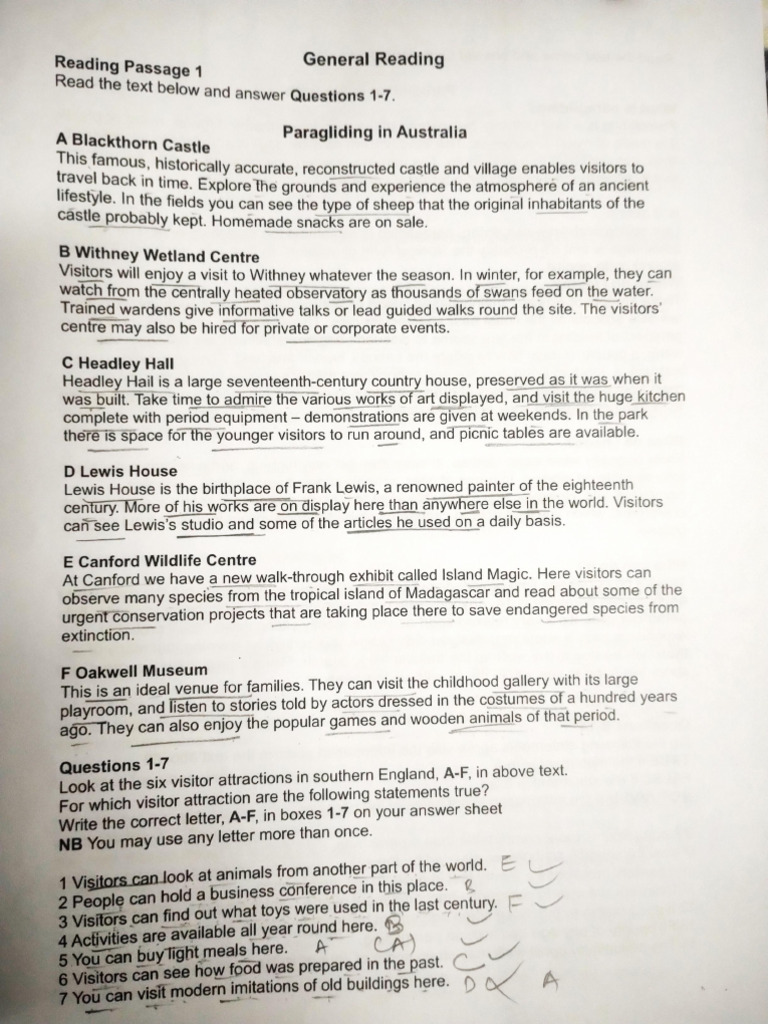 Reading Mock Test Paper Pdf