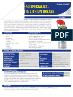 WD 40 Specialist White Lithium Grease Tds Sheet