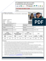 Cat 2022 Score Card: Common Admission Test 2022 (Cat 2022) Indian Institutes of Management