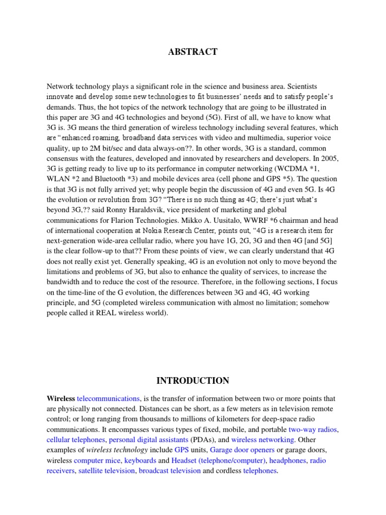 Evolution of 3G to 5G Wireless Technology | PDF | Wireless | 3 G