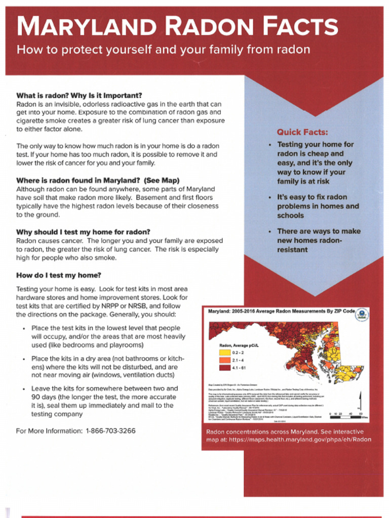 Maryland Radon Facts PDF
